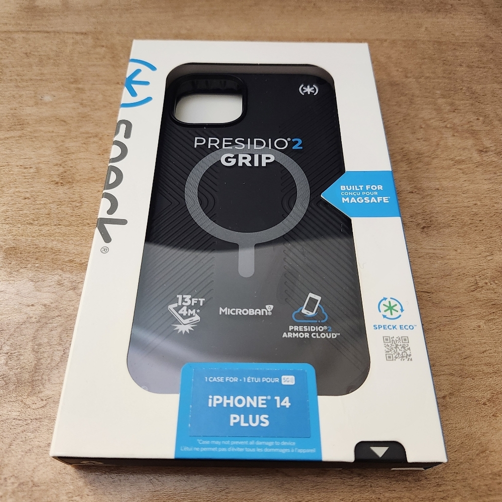 Speck Presidio2 Grip Magsafe Case For Apple iPhone 14 Plus/15 Plus Black